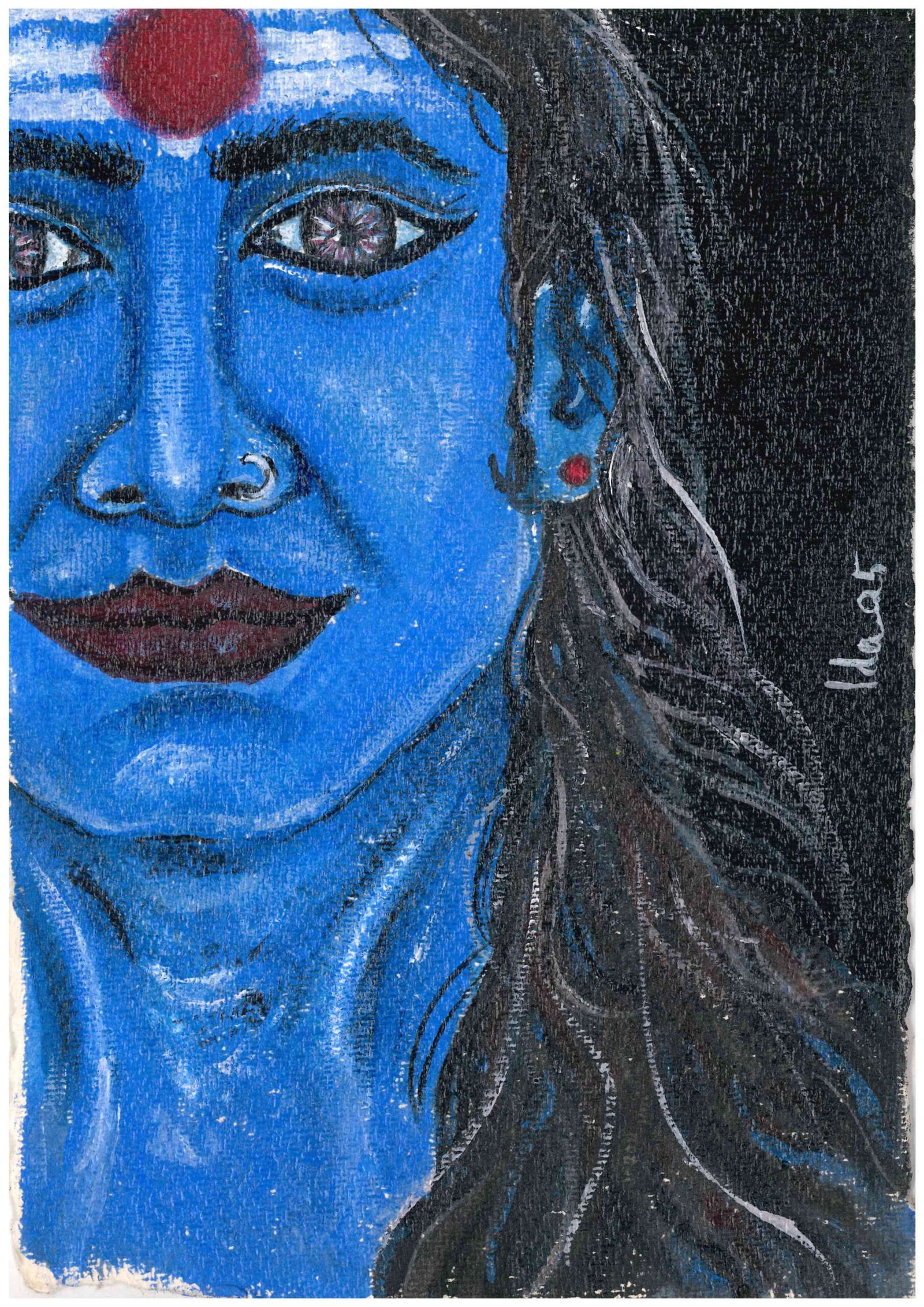 The Cosmic Balance: Ardhanarishvara Art Print