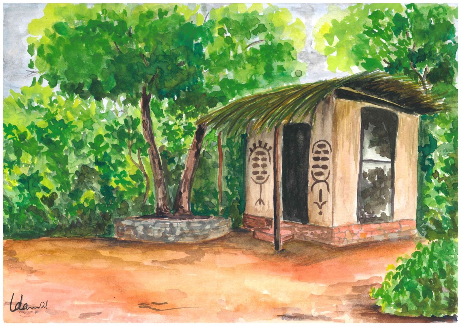 The Hermit's Haven: Traditional Kutia Art Print
